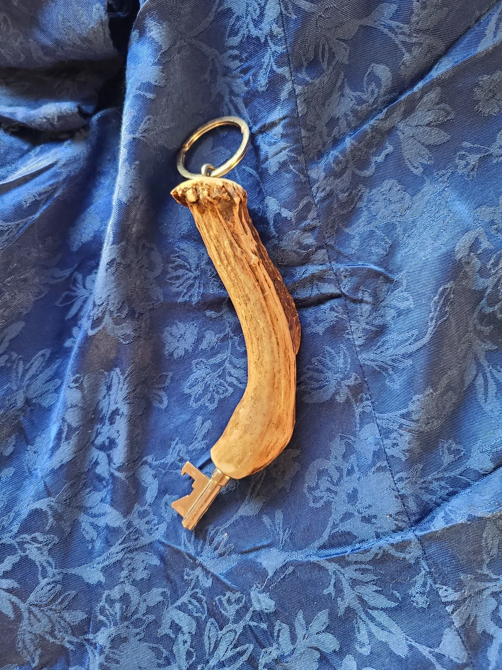 Vintage Brown Antler Keychain Bottle Opener